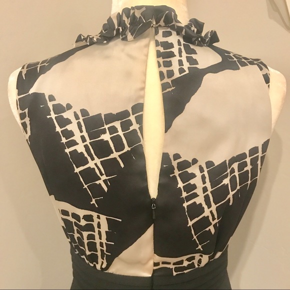 Max & Cleo Ruffle black & white silky blouse dress - Picture 3 of 4